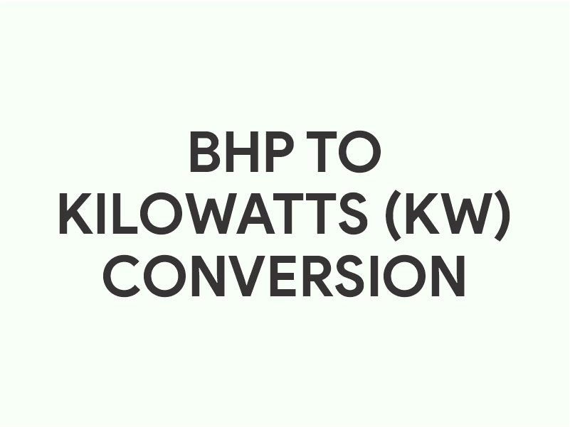 BHP to kilowatts (kW) conversion calculator