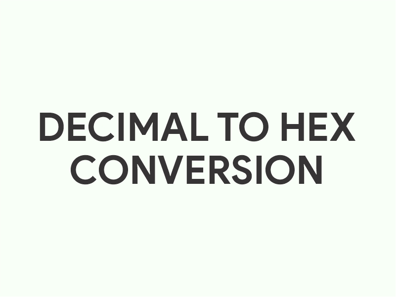 Decimal to Hex Converter