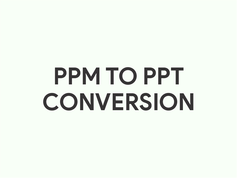 ppm to ppt conversion