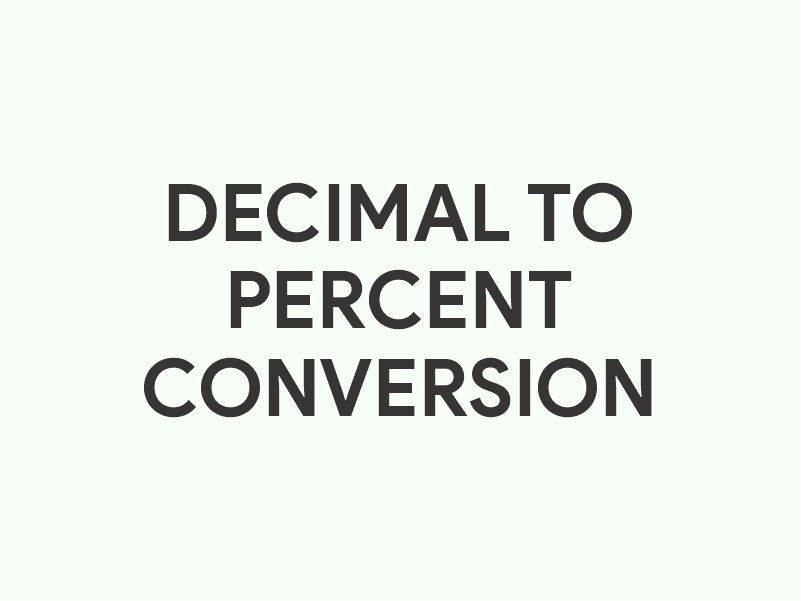 Decimal to Percent Conversion