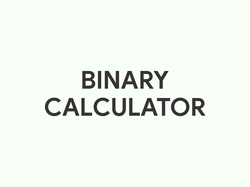 Binary calculator