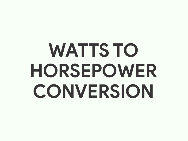 Watts to horsepower conversion