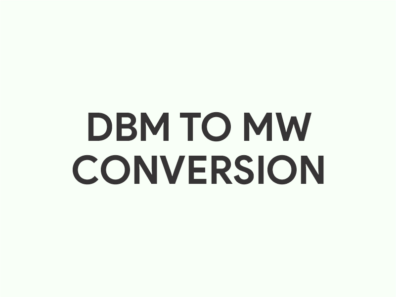 dBm to mW conversion calculator