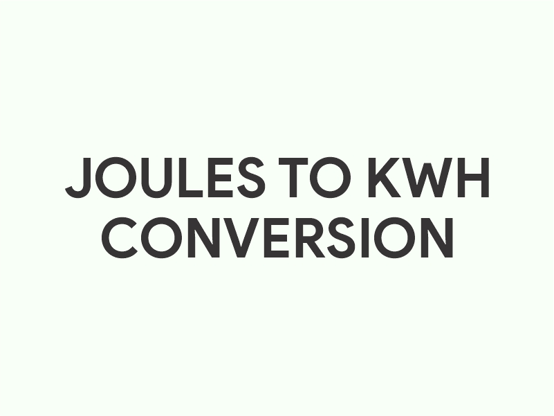 Joules to kWh conversion