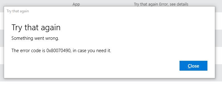 Fix Windows Error Code 0x80070490?
