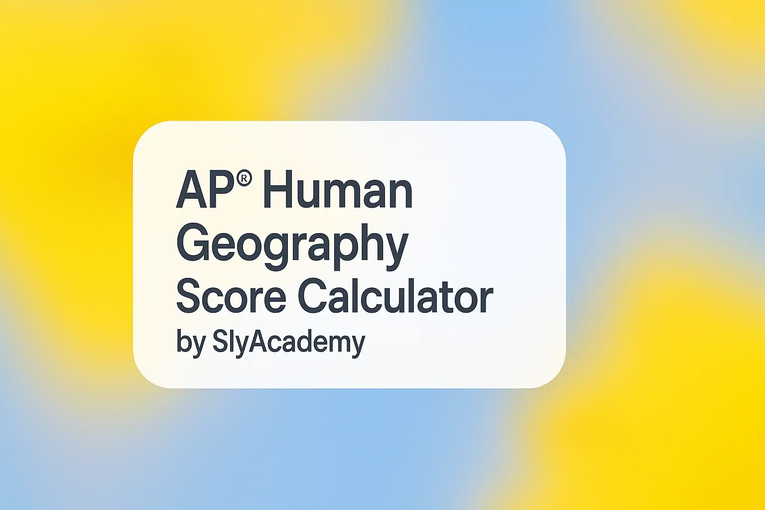 Ap Human Geo Calculator